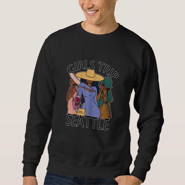 Sweatshirt Womens Girls Trip Seattle   Bestie & Best Friends (Devant)