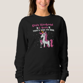 Sweatshirt Womens girls weekend & beer pug hop