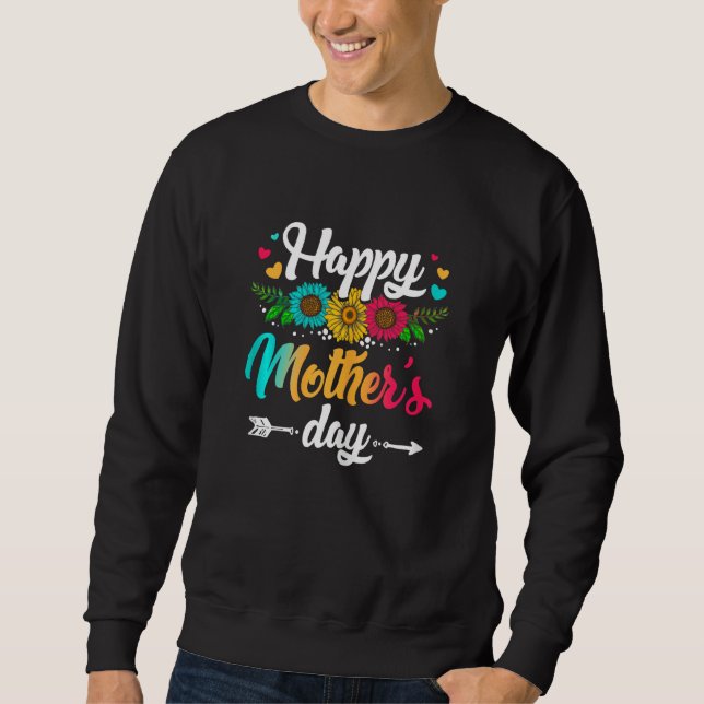 Sweatshirt Womens Happy Mother s Day 2023 Cute Floral Girl Wo (Devant)