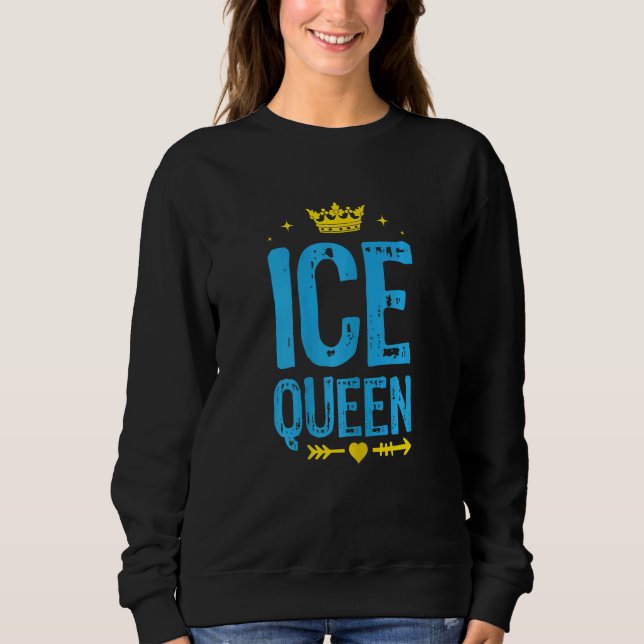 Sweatshirt Womens Ice Queen Graphic Ice Fishing Fisher Ice Fi (Devant)