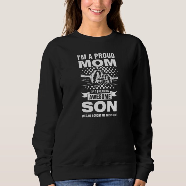 Sweatshirt Womens I'm a proud Mom of a freaking awesome Son M (Devant)