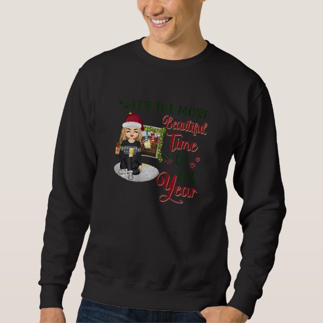 Sweatshirt Womens It's The Most Beautiful Time Merry Xmas Jol (Devant)