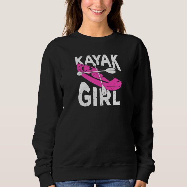 Sweatshirt Womens Kayaking Design for a Kayak Girl Premium (Devant)
