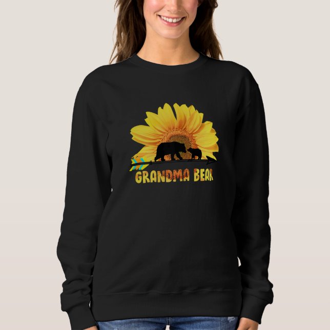 Sweatshirt Womens LAM GAP Grandma Sunflower Bear Best Grandma (Devant)