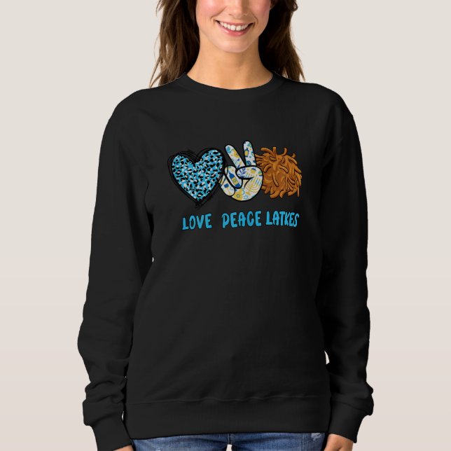 Sweatshirt Womens Love Peace Latkes Happy Hanukkah Chanukah J (Devant)