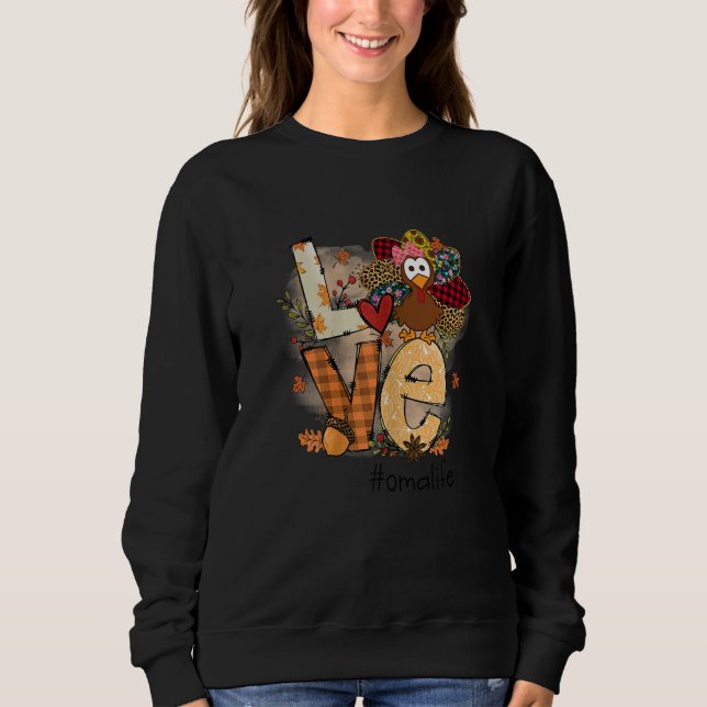 Sweatshirt Womens Love Turkey Oma Life Thanksgiving Fall Wome (Devant)