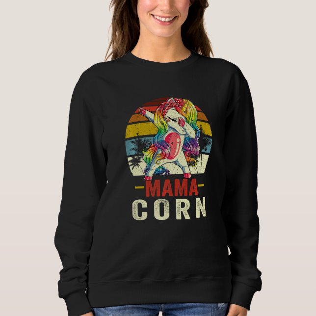 Sweatshirt Womens  Mamacorn Unicorn Costume Mom Mother's Day (Devant)