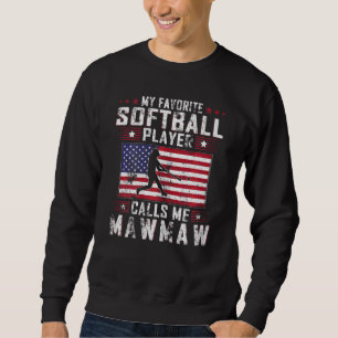 Sweatshirt Womens My Favori Softball Player Me Appelle Mawmaw