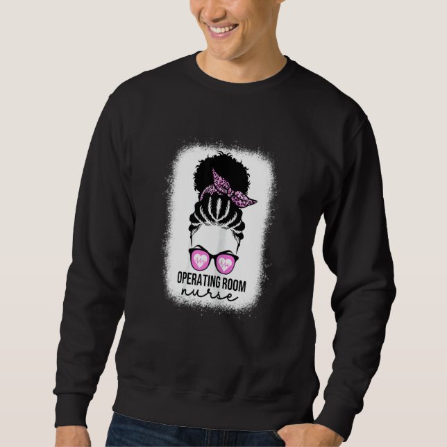 Sweatshirt Womens Operating Room Nurse Black Afro Women OR Nu (Devant)