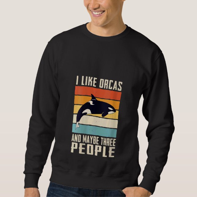 Sweatshirt Womens Orca Killer Whale Ocean V Neck (Devant)