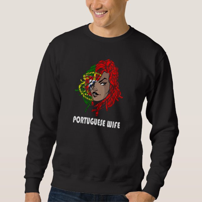 Sweatshirt Womens Portuguese Wife Portugal Portuguese Roots P (Devant)