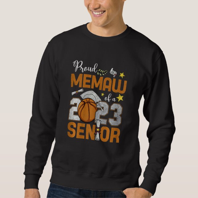 Sweatshirt Womens Proud Memaw Of A 2023 Senior Basketball Gra (Devant)