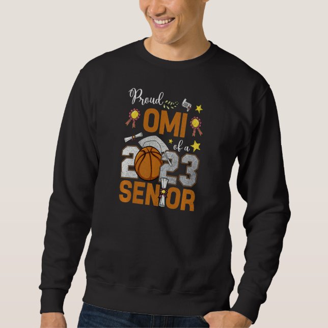 Sweatshirt Womens Proud Omi Of A 2023 Senior Basketball Gradu (Devant)