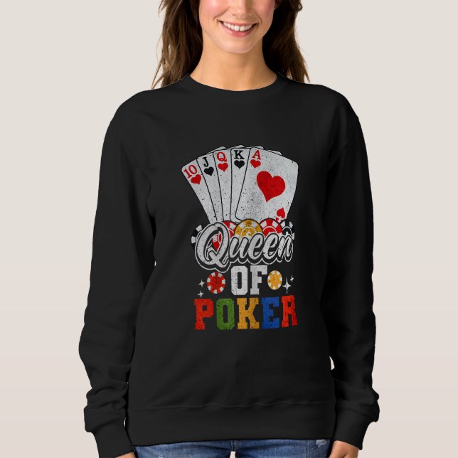 Sweatshirt Womens Queen Of Poker Poker Player (Devant)