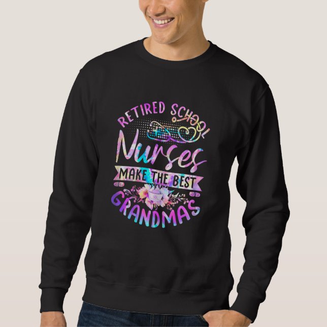 Sweatshirt Womens Retired School Nurses Grandma Nursing Grand (Devant)