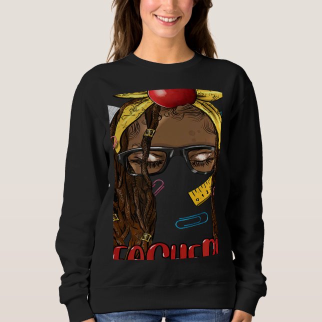 Sweatshirt Womens Teacher Life Glasses Back To School Geograp (Devant)