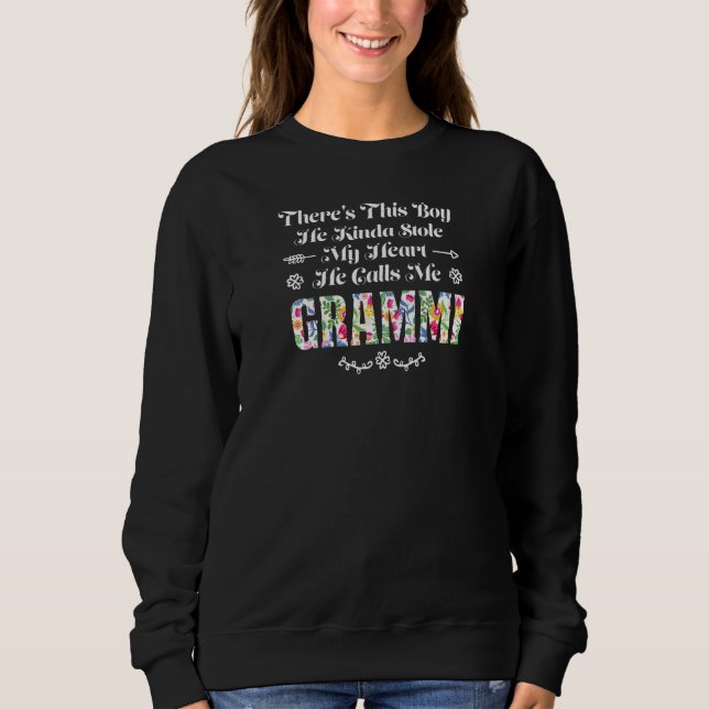 Sweatshirt Womens there's boy he kinda stole heart he calls m (Devant)