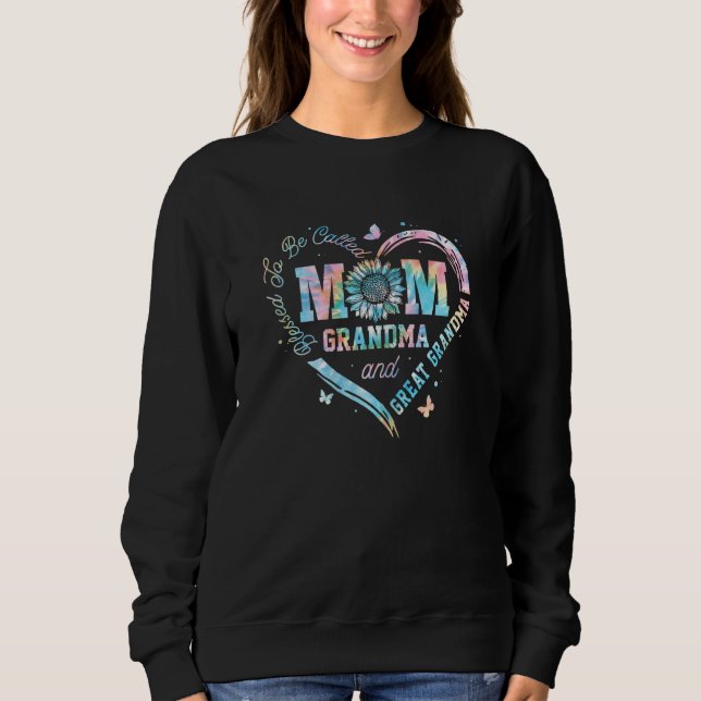 Sweatshirt Womens  Tie Dye Blessed To Be Called Mom Grandma G (Devant)