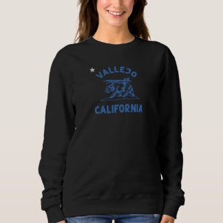 Sweatshirt Womens Vallejo California Beach Flag Bear Surf Ca