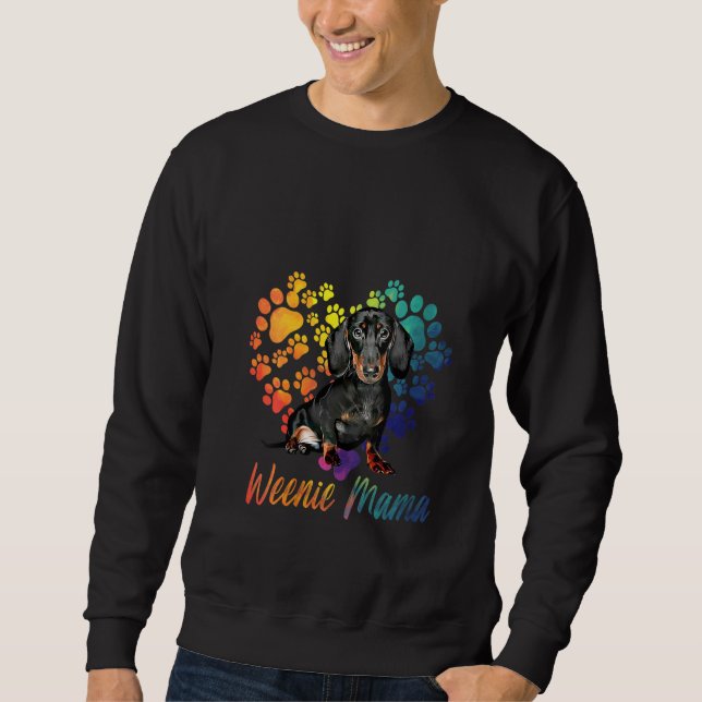 Sweatshirt Womens Weenie Mama Funny Dachshund Lover Saucisse  (Devant)