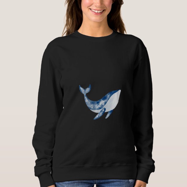 Sweatshirt Womens Whale Blue Whale Pottwal Sea Animal  with O (Devant)