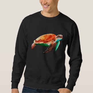 Sweatshirt Wonderful Turtle Floating Underwater Graphic