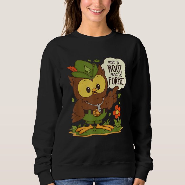 Sweatshirt Woodsy Owl donne un coup de coeur à propos de la J (Devant)