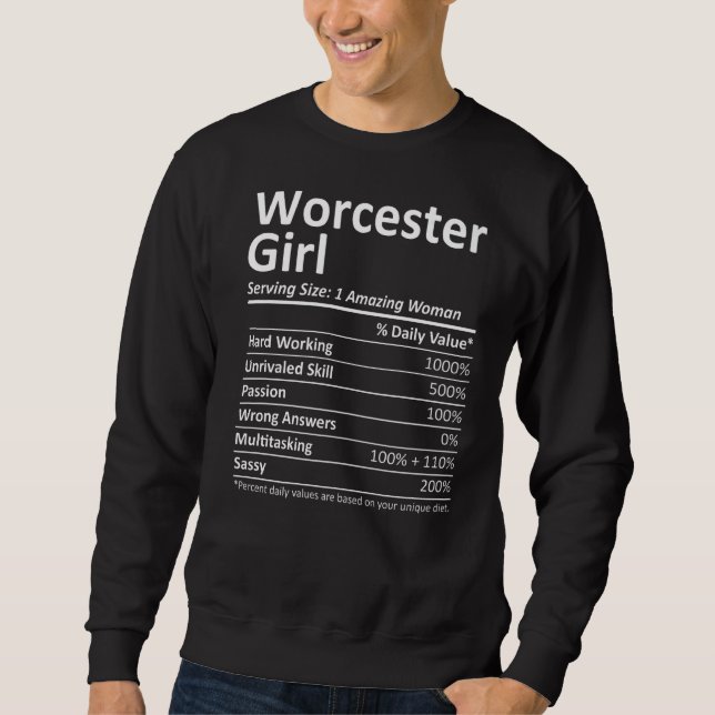 Sweatshirt Worcester Girl Ma Massachusetts City Accueil Racin (Devant)