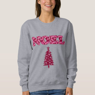 Sweatshirt Word Art - Noel avec Arbres Bourgogne