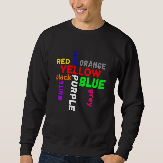 Sweatshirt word game saying colours colourful confusion (Devant)
