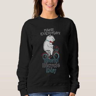 Sweatshirt World Bicycle Day Polar Bear Riding Bike   Biking