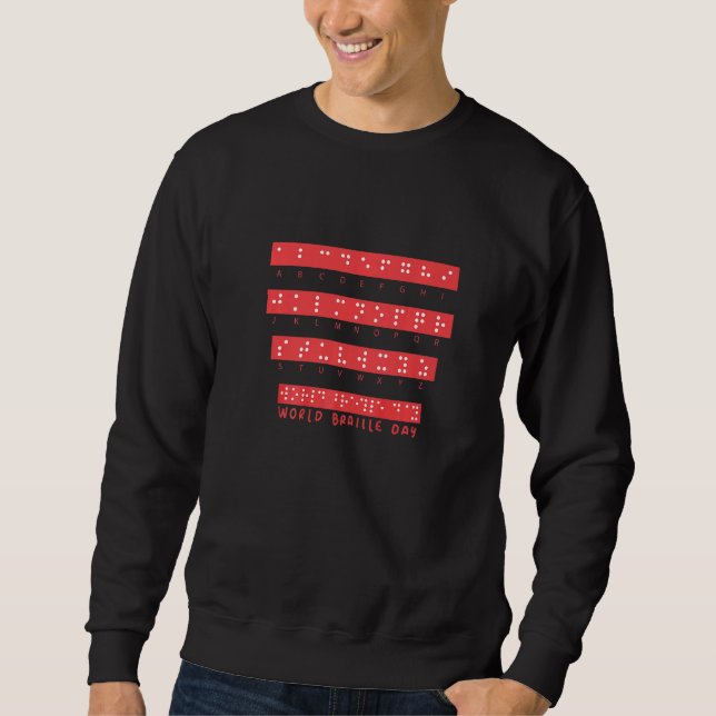 Sweatshirt World Braille Day Blind Awareness Solidarity Premi (Devant)
