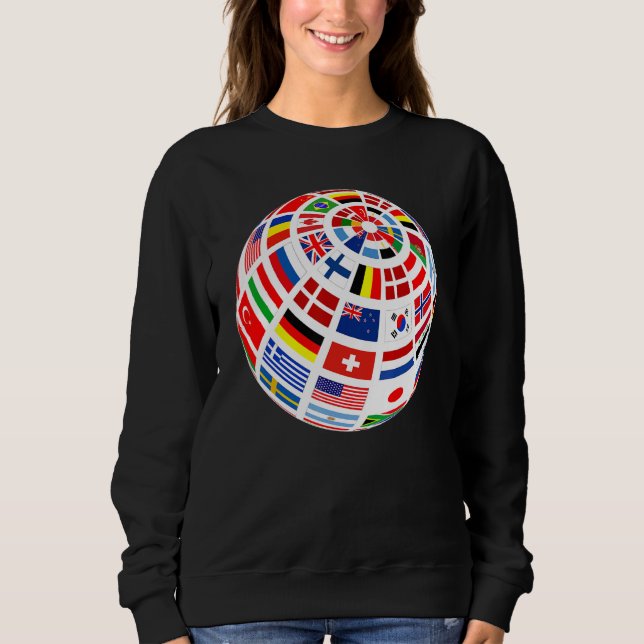 Sweatshirt World Flags The Countries of the World Globe Earth (Devant)