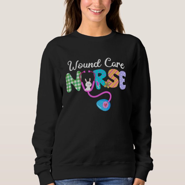 Sweatshirt Wound Care Nurse Plaid Love Stethoscope Nurse Bunn (Devant)