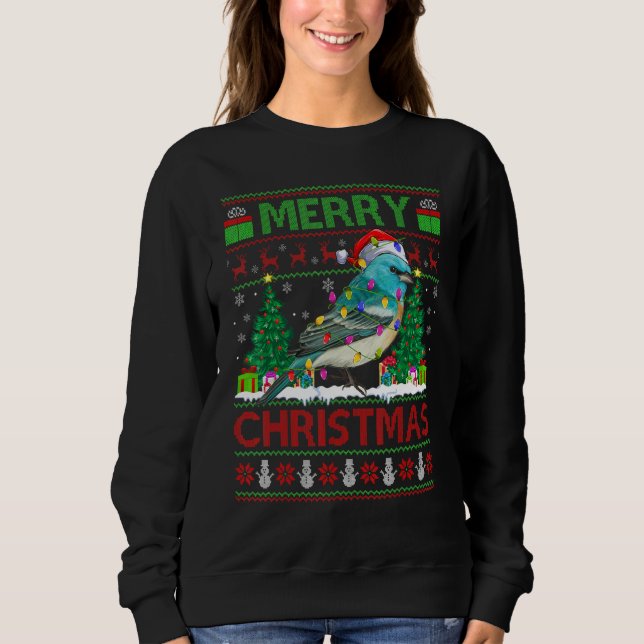 Sweatshirt Wren Bird   Xmas Tree Ugly Santa Wren Christmas (Devant)