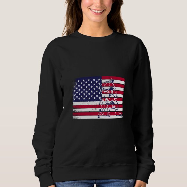 Sweatshirt Wrestling American USA Flag Wrestling Wrestling Fa (Devant)