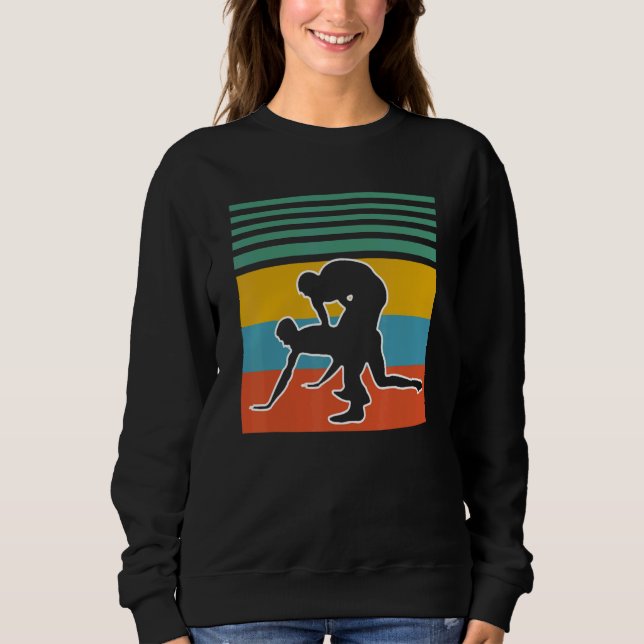 Sweatshirt Wrestling Retro Sunset Wrestler 1 (Devant)