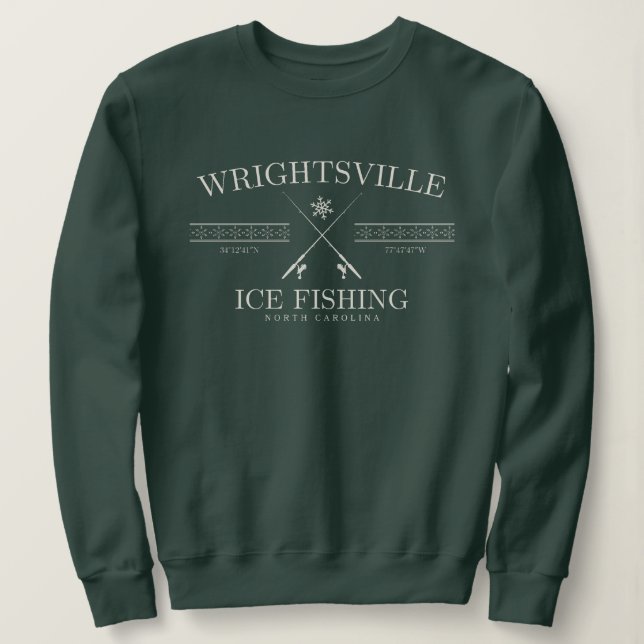 Sweatshirt Wrightsville Beach Ice Fishing, Caroline du Nord (Design devant)