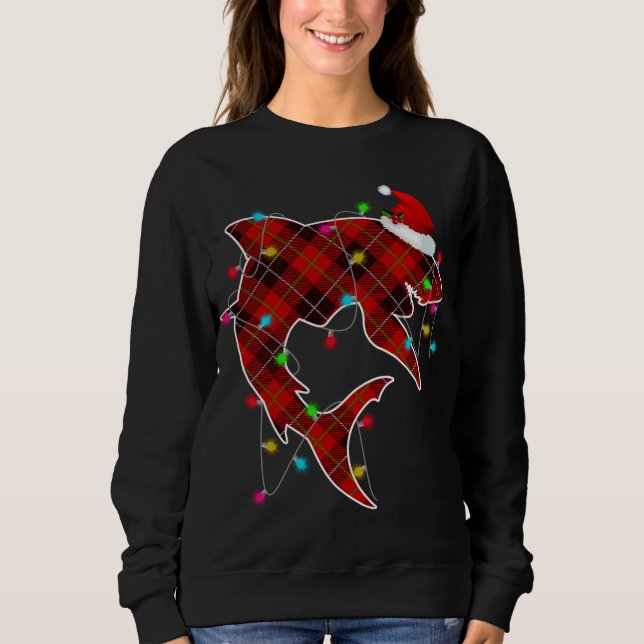 Sweatshirt X-Mas Requin Océan Poisson de mer Lumières de Noël (Devant)