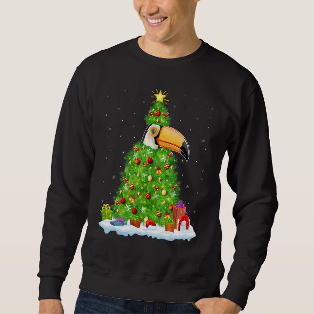 Sweatshirt Xmas Decorations Lights Santa Hornbill Bird Christ (Devant)