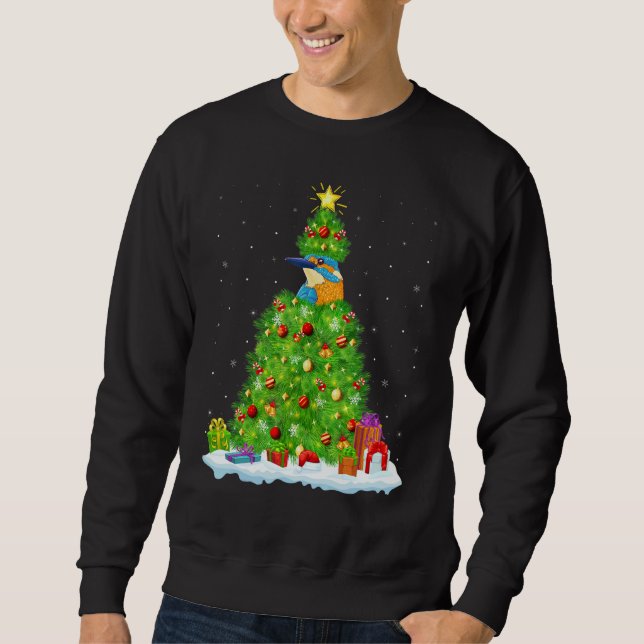 Sweatshirt Xmas Decorations Lights Santa Kingfisher Bird Chri (Devant)