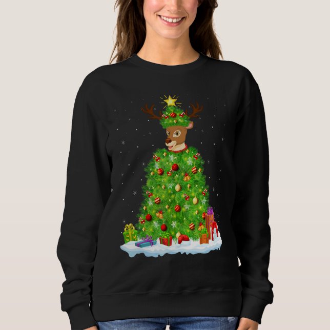 Sweatshirt Xmas Decorations Lights Santa Reindeer Christmas T (Devant)