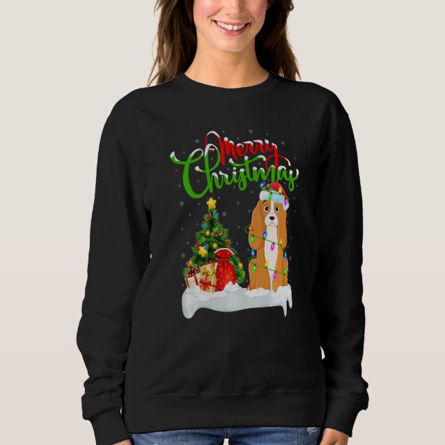 Sweatshirt Xmas Decorations Santa Cocker Spaniel Dog Christma (Devant)