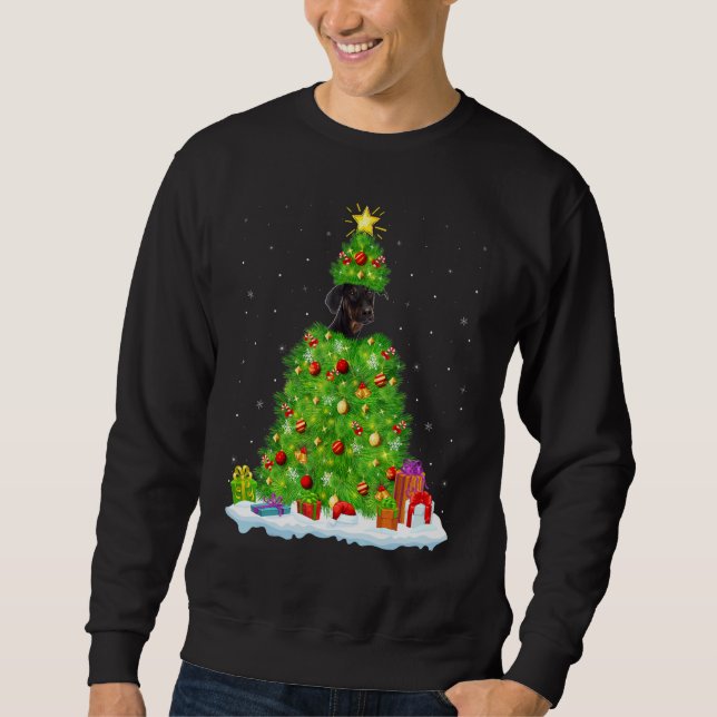 Sweatshirt Xmas Decorations Santa Doberman Pinscher Dog Chris (Devant)