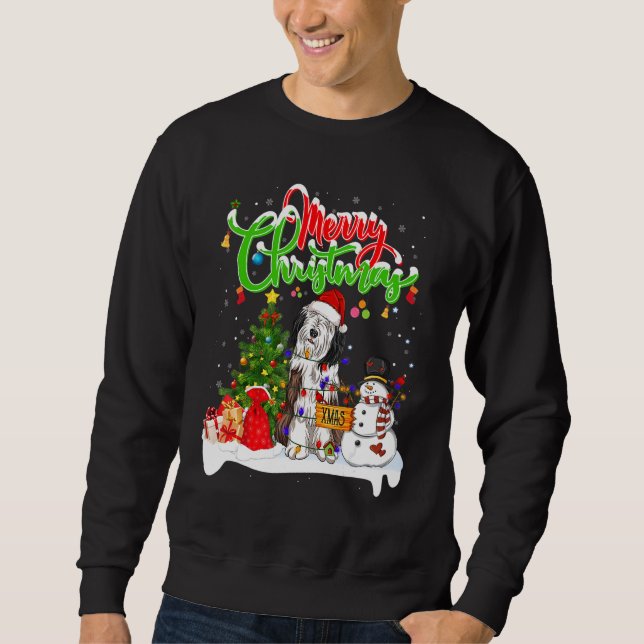 Sweatshirt Xmas Éclairage Correspondance Père Noël Porté Coll (Devant)