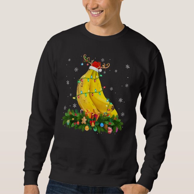 Sweatshirt Xmas Holiday Reindeer Hat Santa Banana Christmas (Devant)