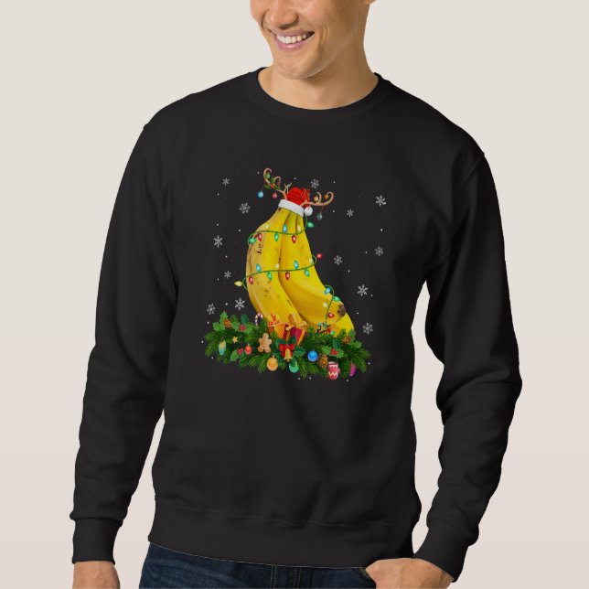 Sweatshirt Xmas Holiday Reindeer Hat Santa Banana Christmas   (Devant)