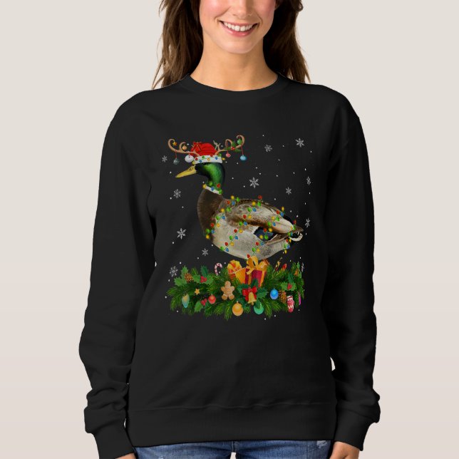 Sweatshirt Xmas Holiday Reindeer Hat Santa Mallard Bird Chris (Devant)
