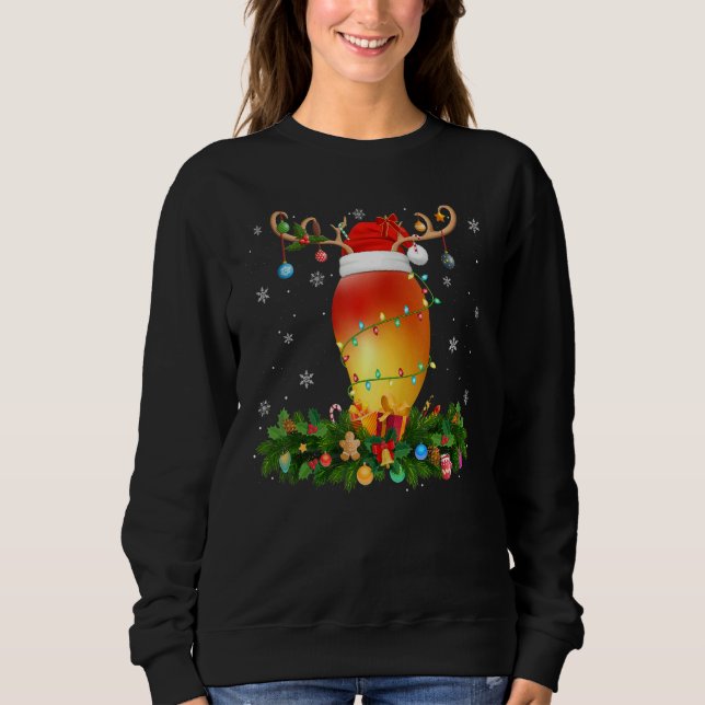 Sweatshirt Xmas Holiday Reindeer Hat Santa Mango Christmas (Devant)