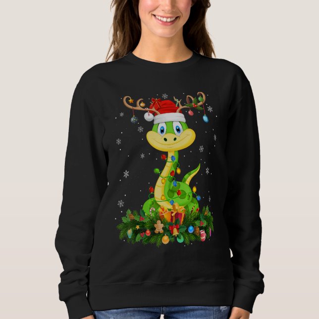Sweatshirt Xmas Holiday Reindeer Hat Santa Snake Christmas (Devant)